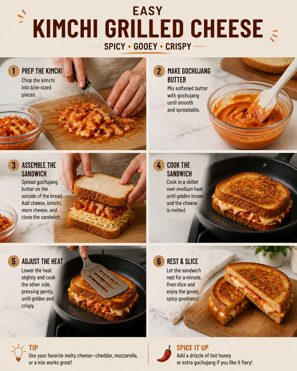 Easy Kimchi Grilled Cheese — Korean Fusion Sandwich