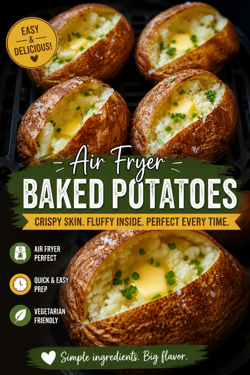 Air Fryer Baked Potato (45 Minutes, Fluffy)