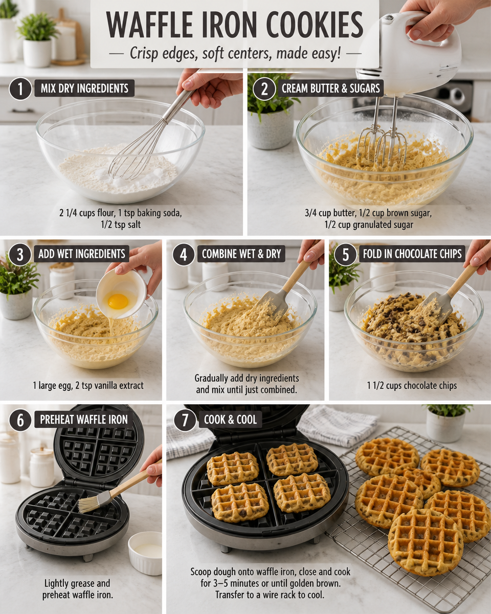 Waffle Iron Cookies (Chocolate Chip)