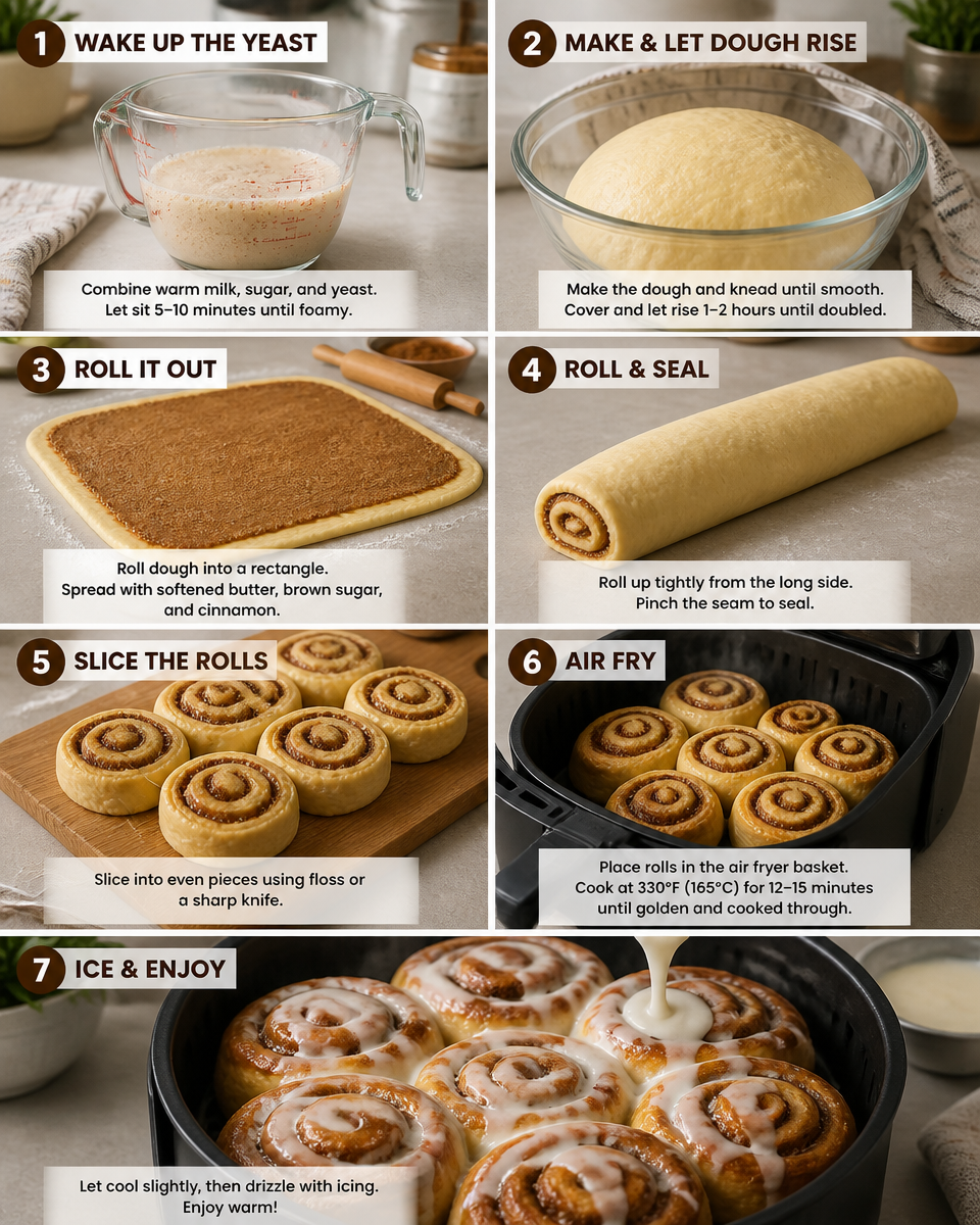 Air Fryer Cinnamon Rolls from Scratch