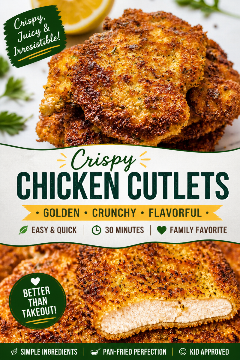 Easy Breaded Chicken Cutlets — Crispy Pan Fried