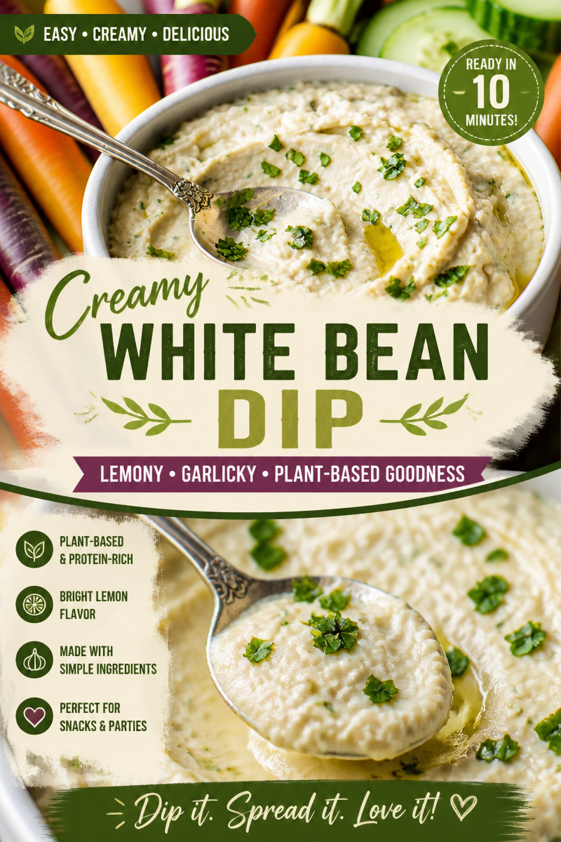 Easy White Bean Dip — Garlic Herb Spread