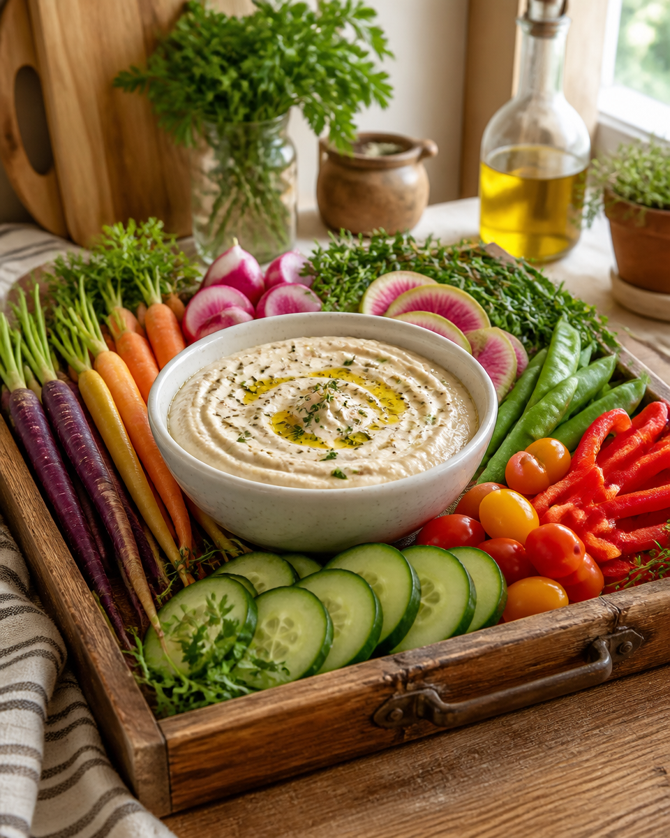 Easy White Bean Dip — Garlic Herb Spread
