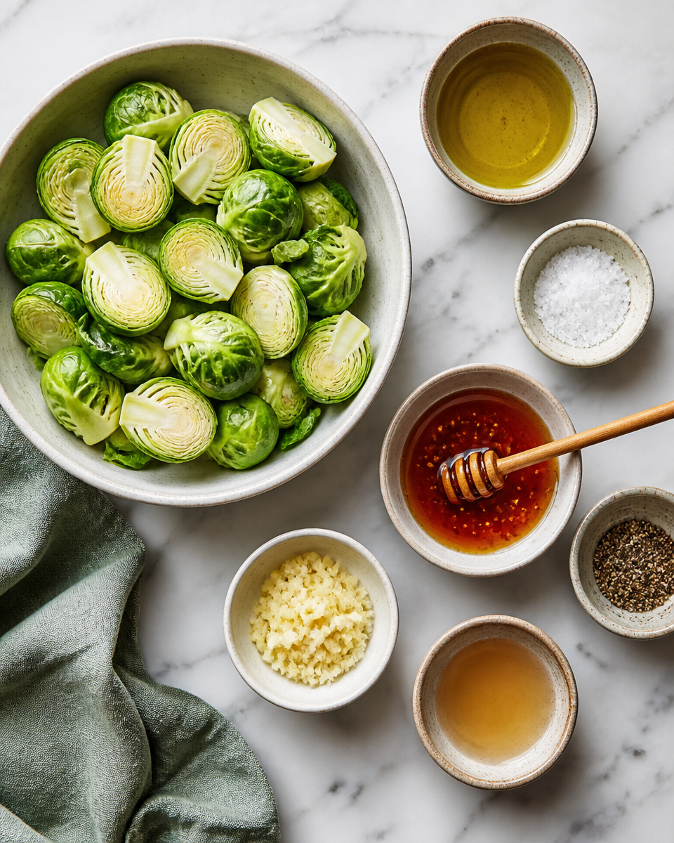 Easy Hot Honey Brussels Sprouts — Crispy Caramelized