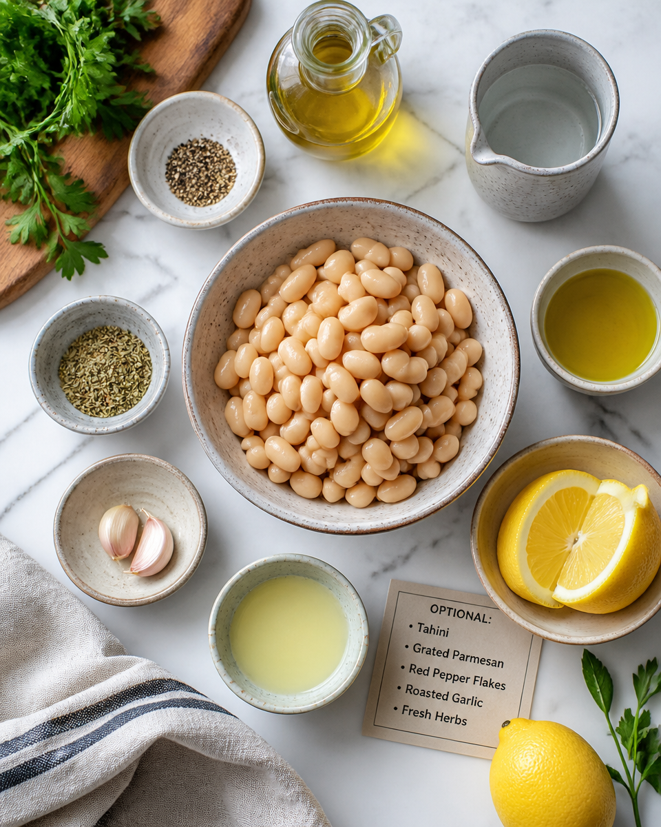 Easy White Bean Dip — Garlic Herb Spread