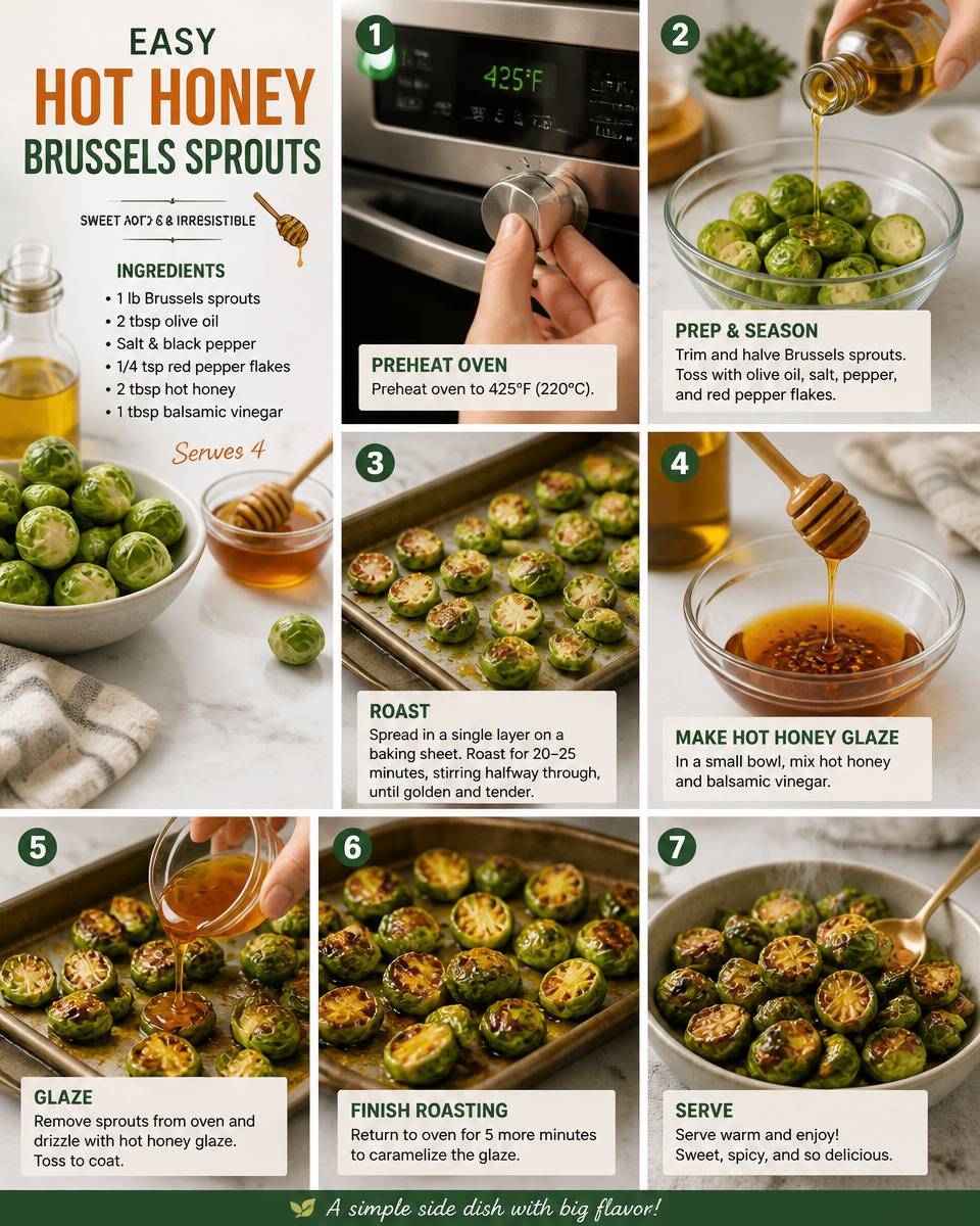 Easy Hot Honey Brussels Sprouts — Crispy Caramelized