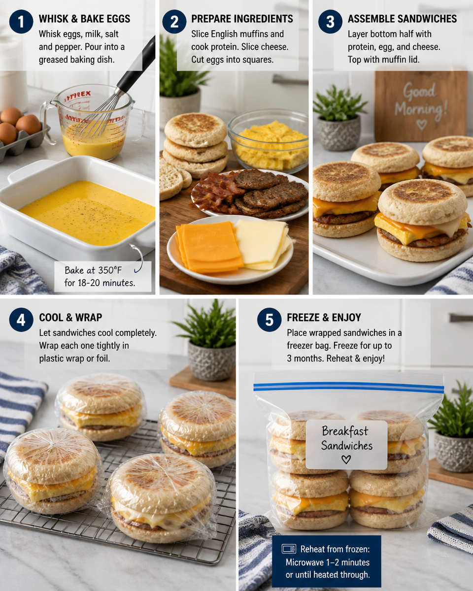 Easy Make Ahead Breakfast Sandwiches — Freezer