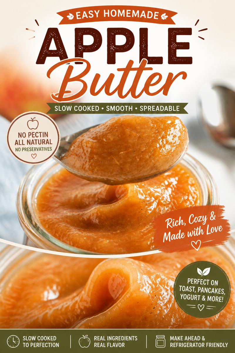 Easy Apple Butter Recipe (Slow Cooker, 3 Ingredients)