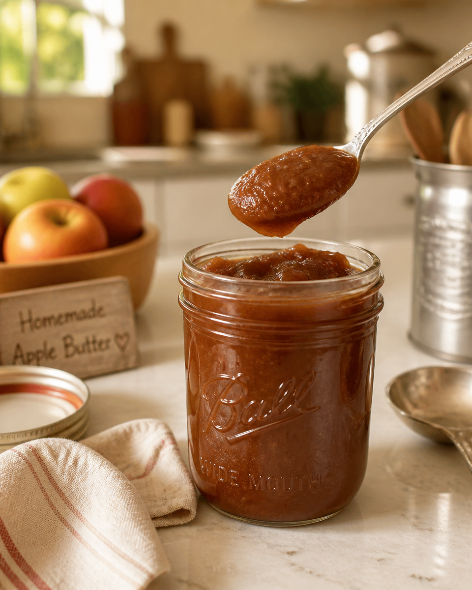 Easy Apple Butter Recipe (Slow Cooker, 3 Ingredients)