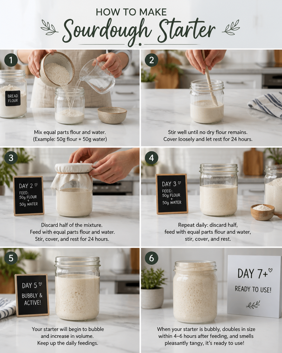 Sourdough Starter for Beginners (Step by Step)