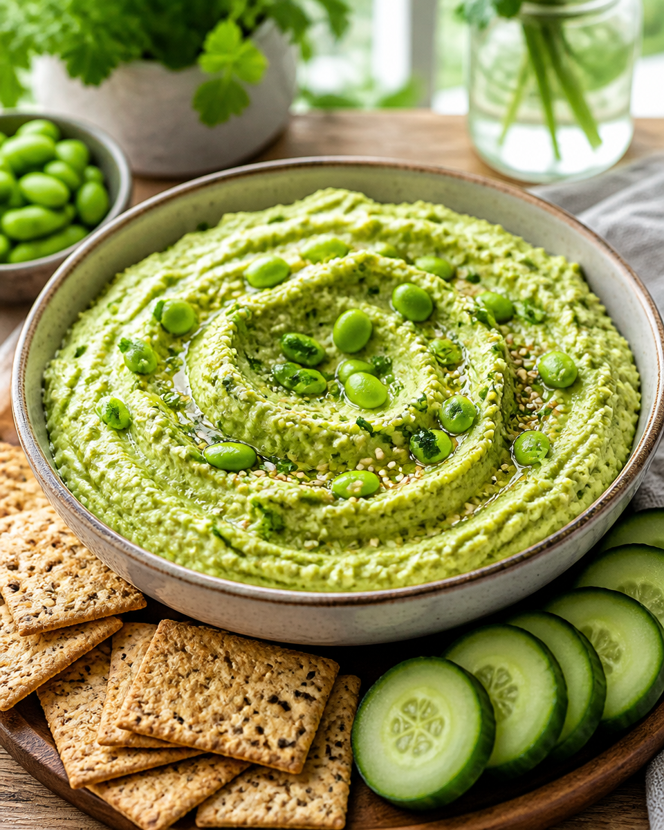 Easy Edamame Hummus — Green Protein Dip