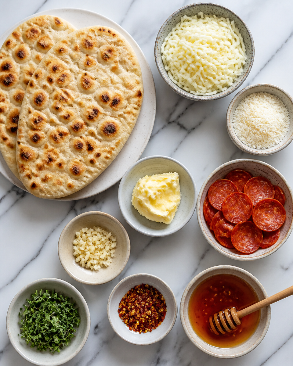 Easy Hot Honey Drizzle Flatbread — Sweet Spicy Pizza