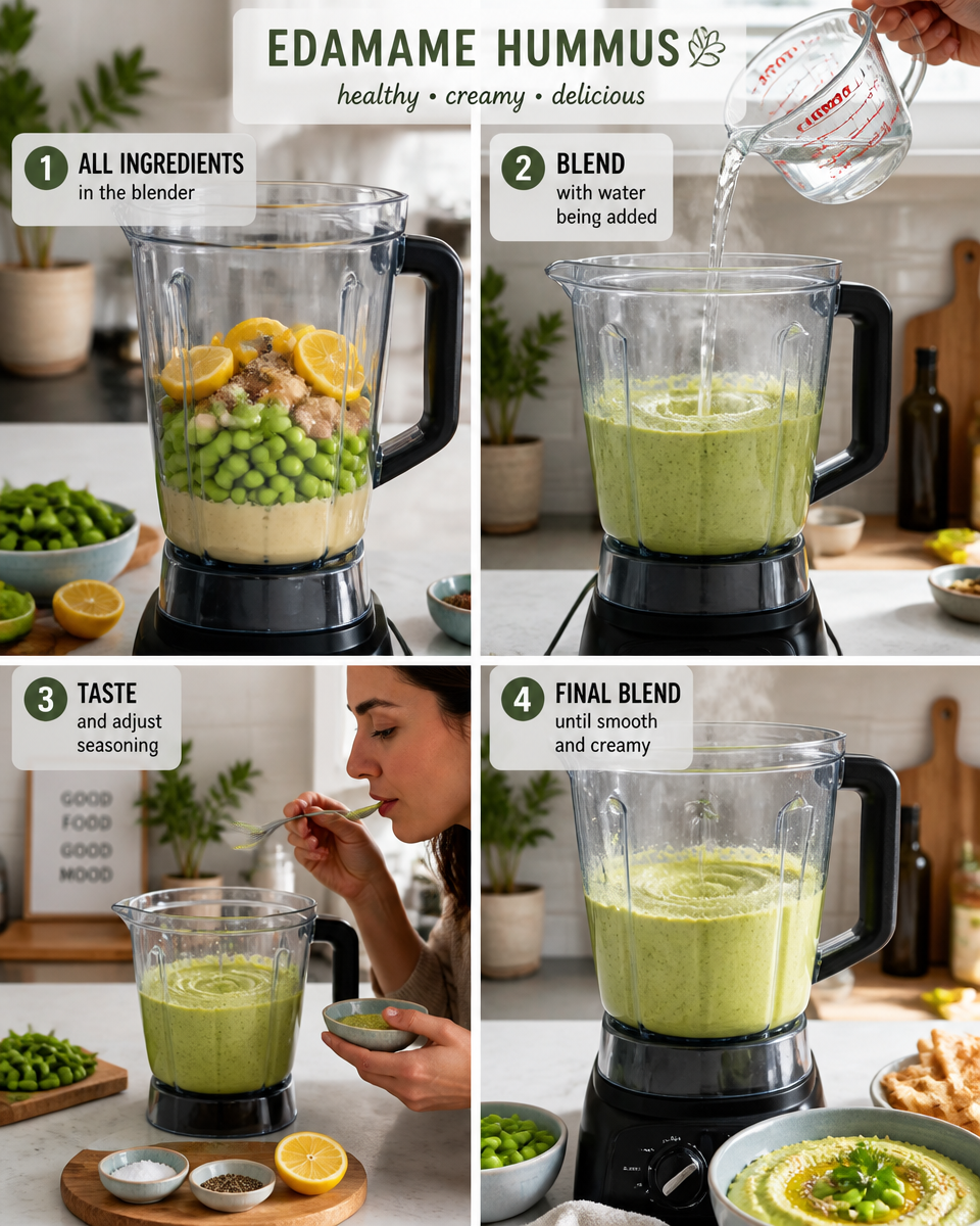 Easy Edamame Hummus — Green Protein Dip