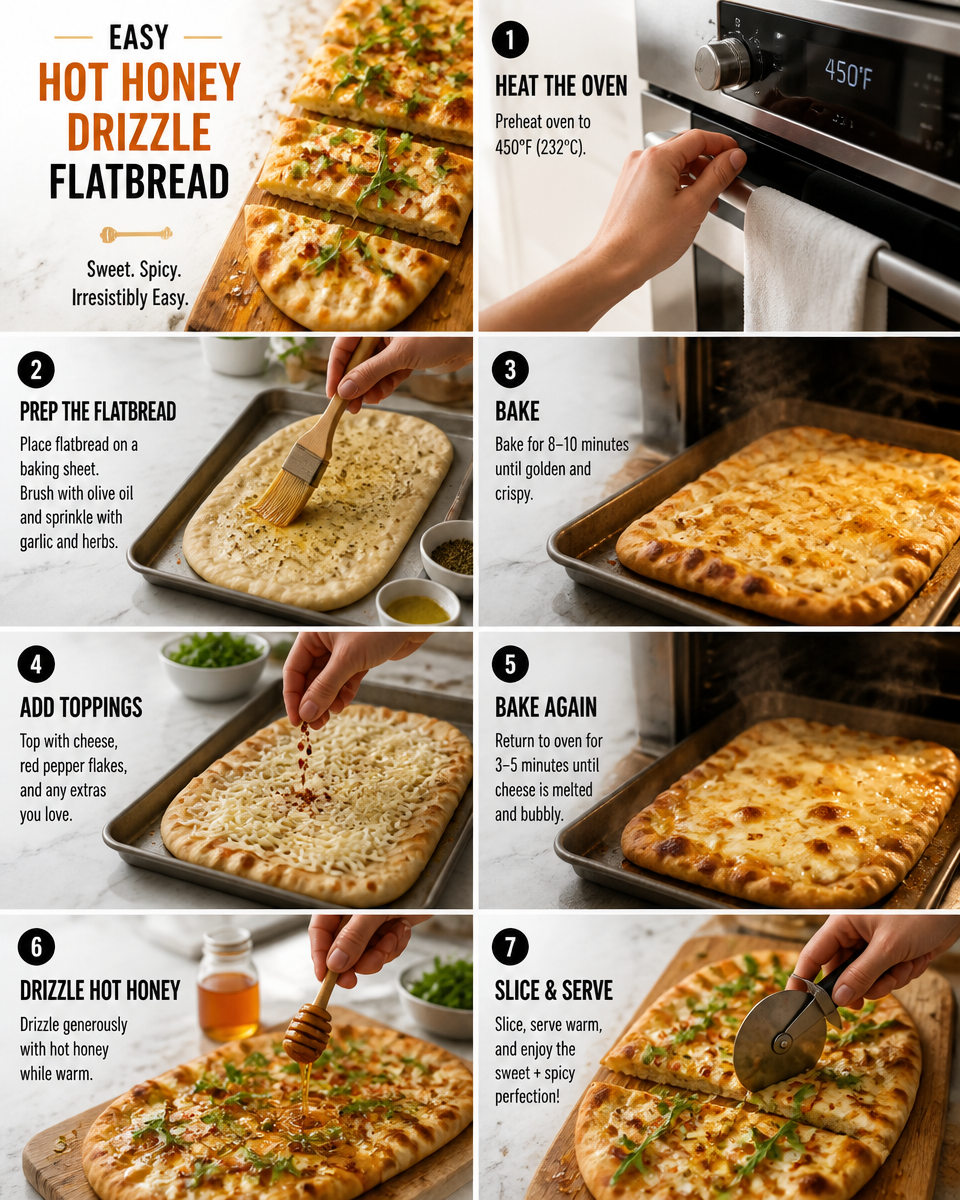 Easy Hot Honey Drizzle Flatbread — Sweet Spicy Pizza