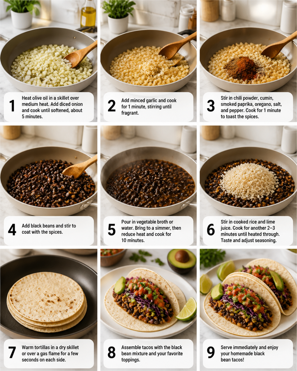 Easy Black Bean Tacos — Vegetarian Budget Dinner