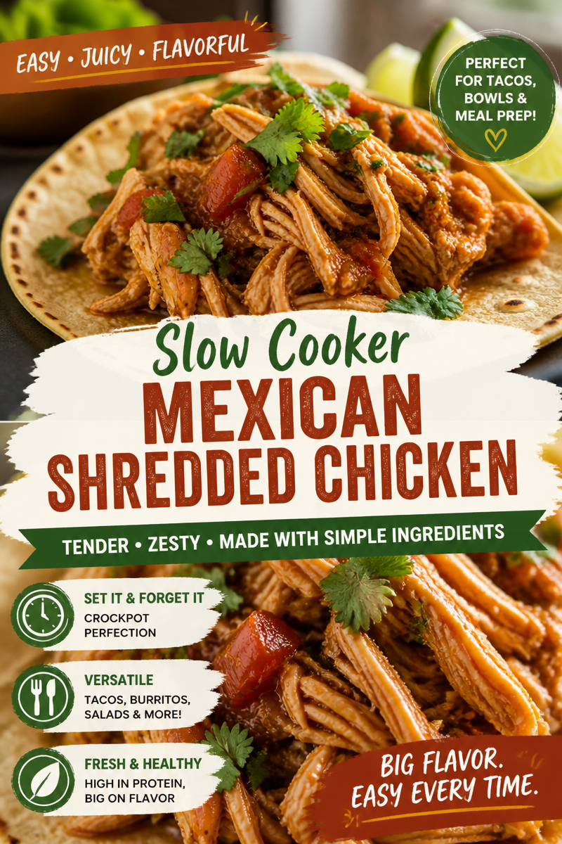 Crock Pot Chicken Tacos (3 Ingredients)