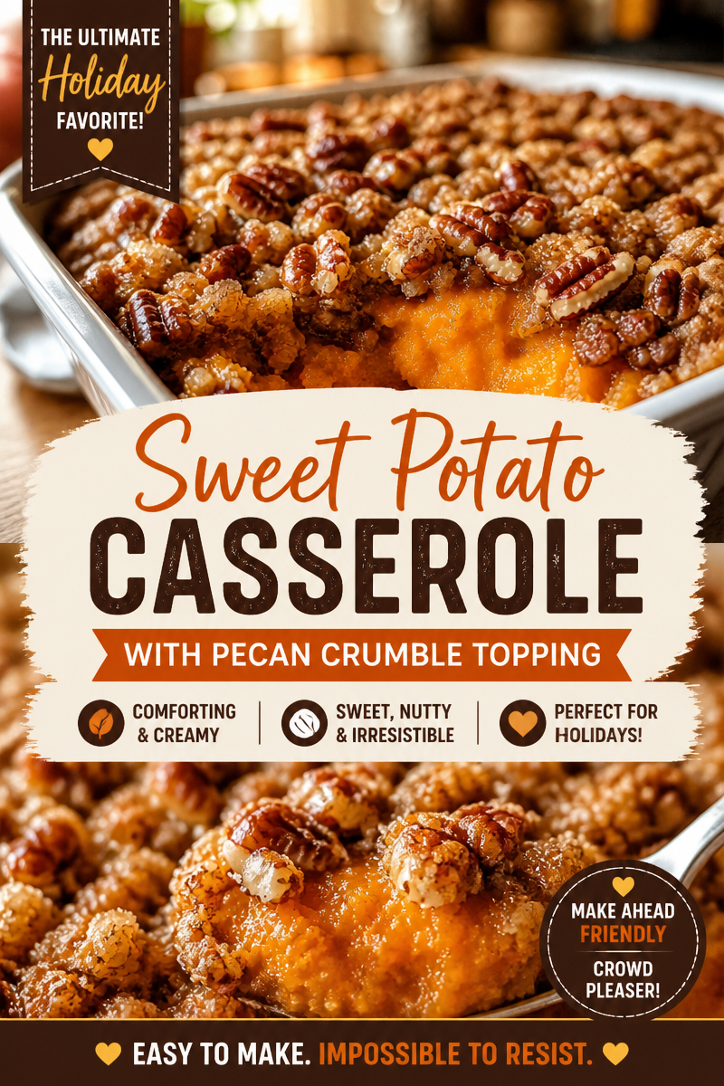 Sweet Potato Casserole with Pecan Streusel