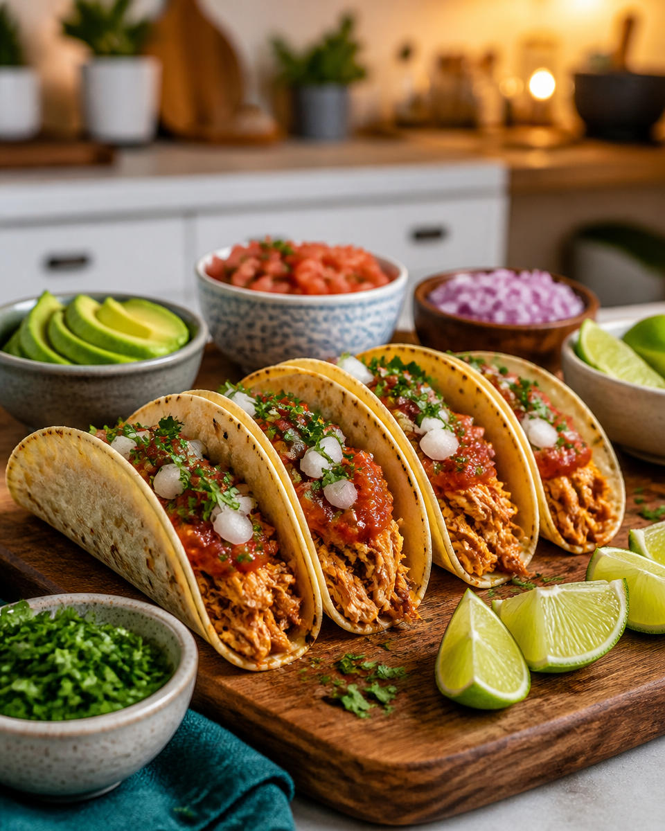 Crock Pot Chicken Tacos (3 Ingredients)