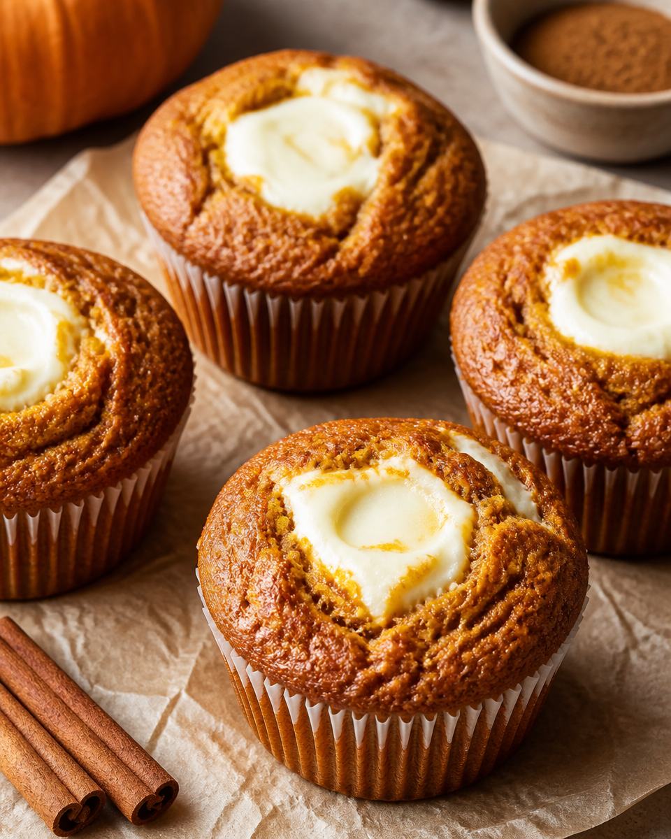 Pumpkin Cream Cheese Muffins (Bakery Style)
