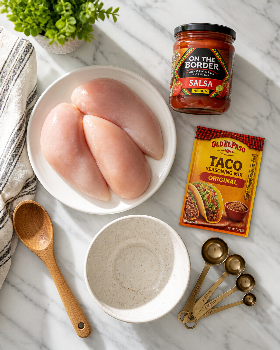 Crock Pot Chicken Tacos (3 Ingredients)