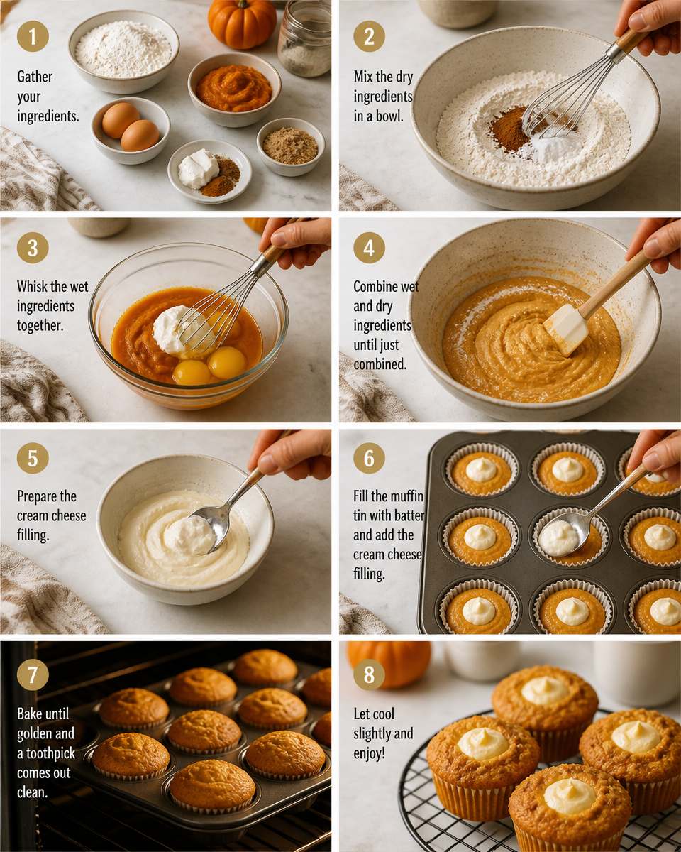 Pumpkin Cream Cheese Muffins (Bakery Style)
