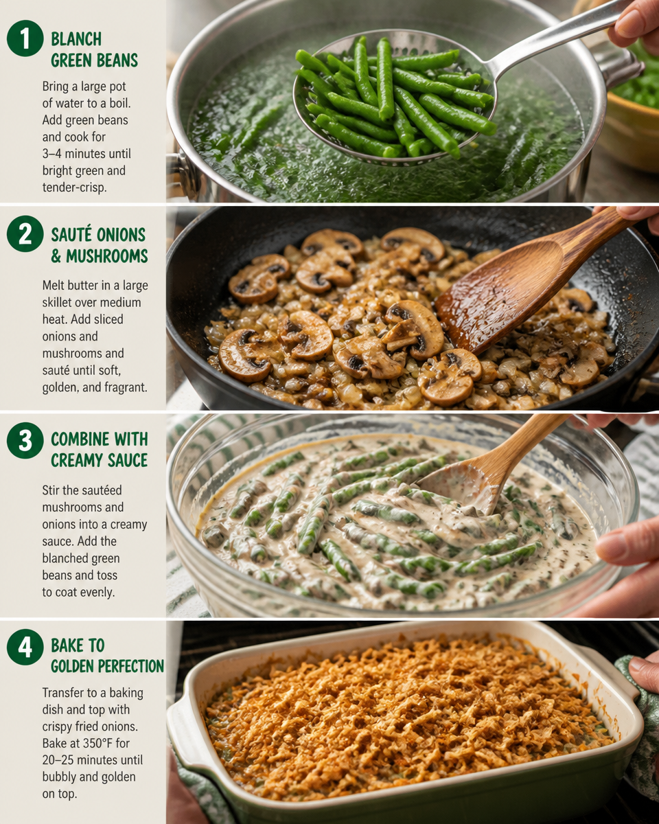 Green Bean Casserole with Fresh Green Beans