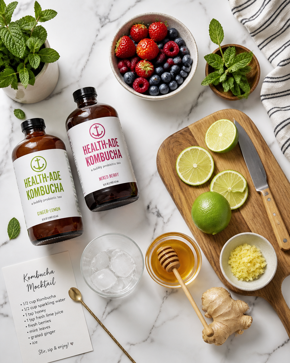 Easy Kombucha Mocktail — Probiotic Party Drink