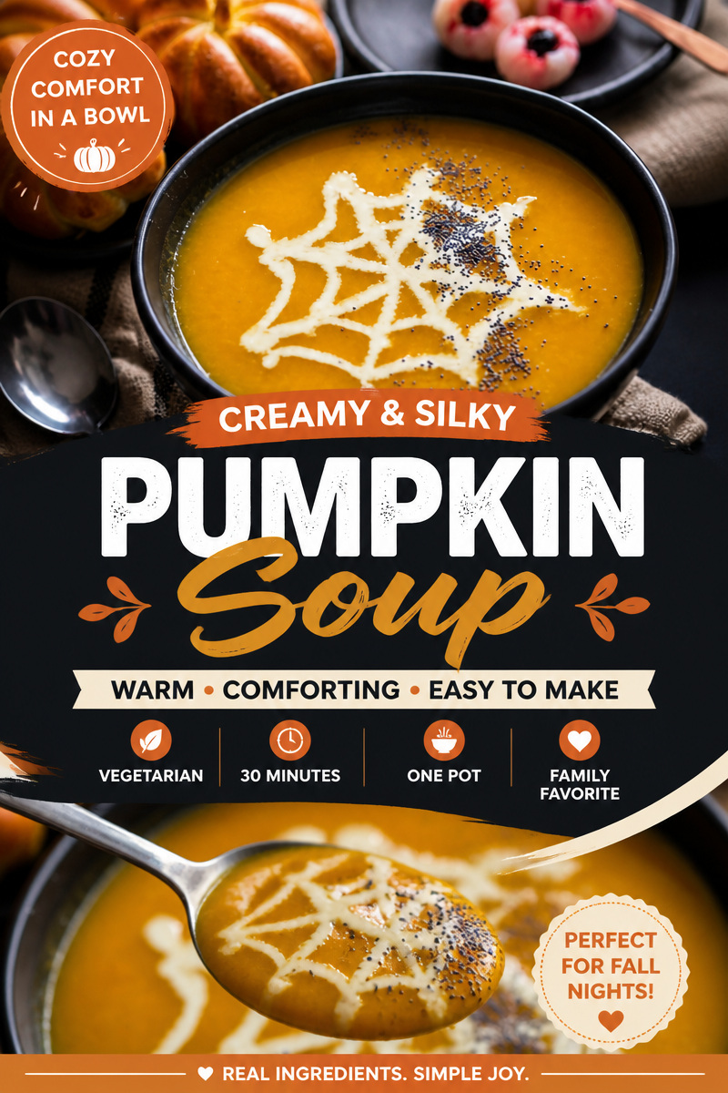 Pumpkin Soup with Cream and Bacon