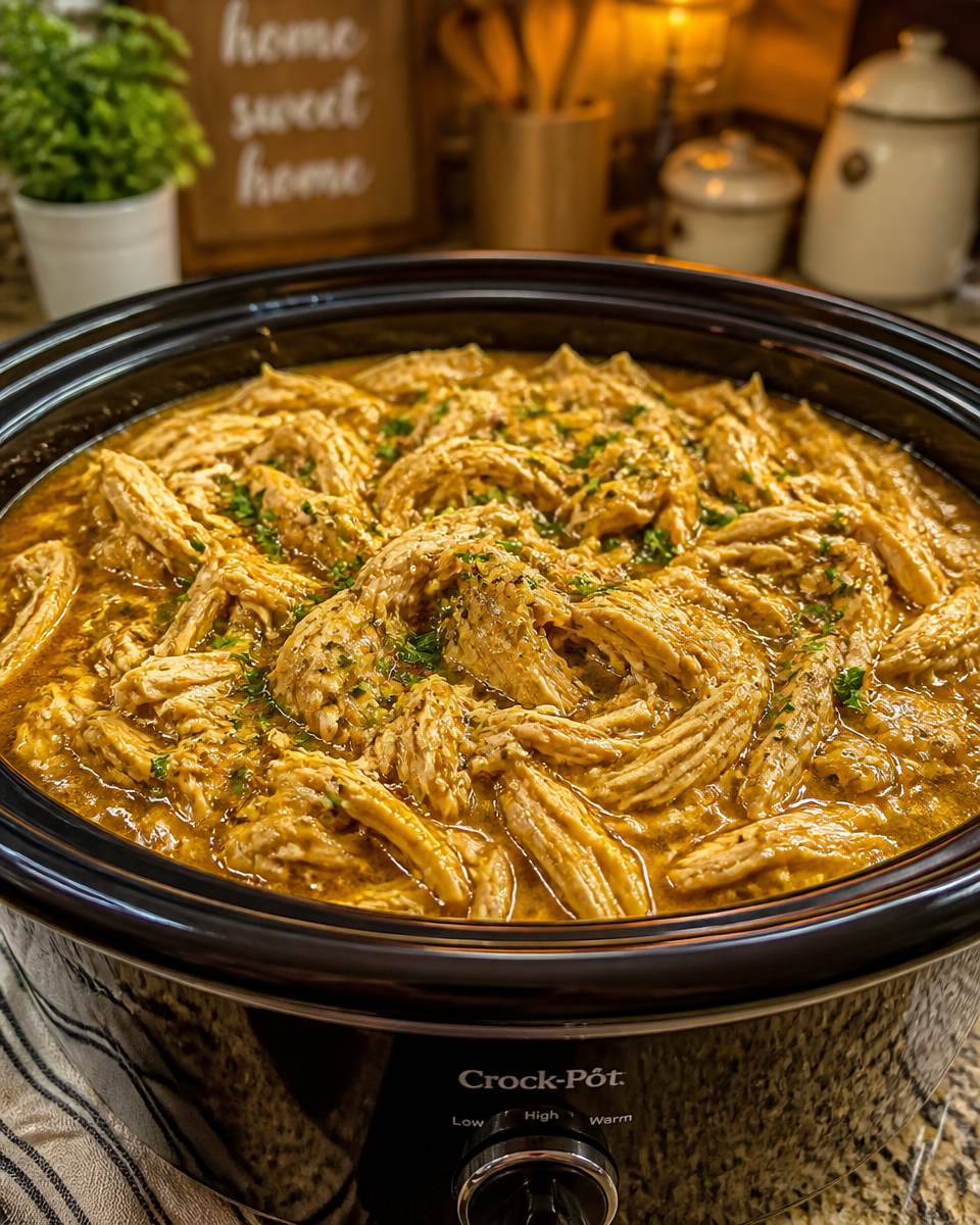 Crock Pot Chicken and Gravy Over Rice