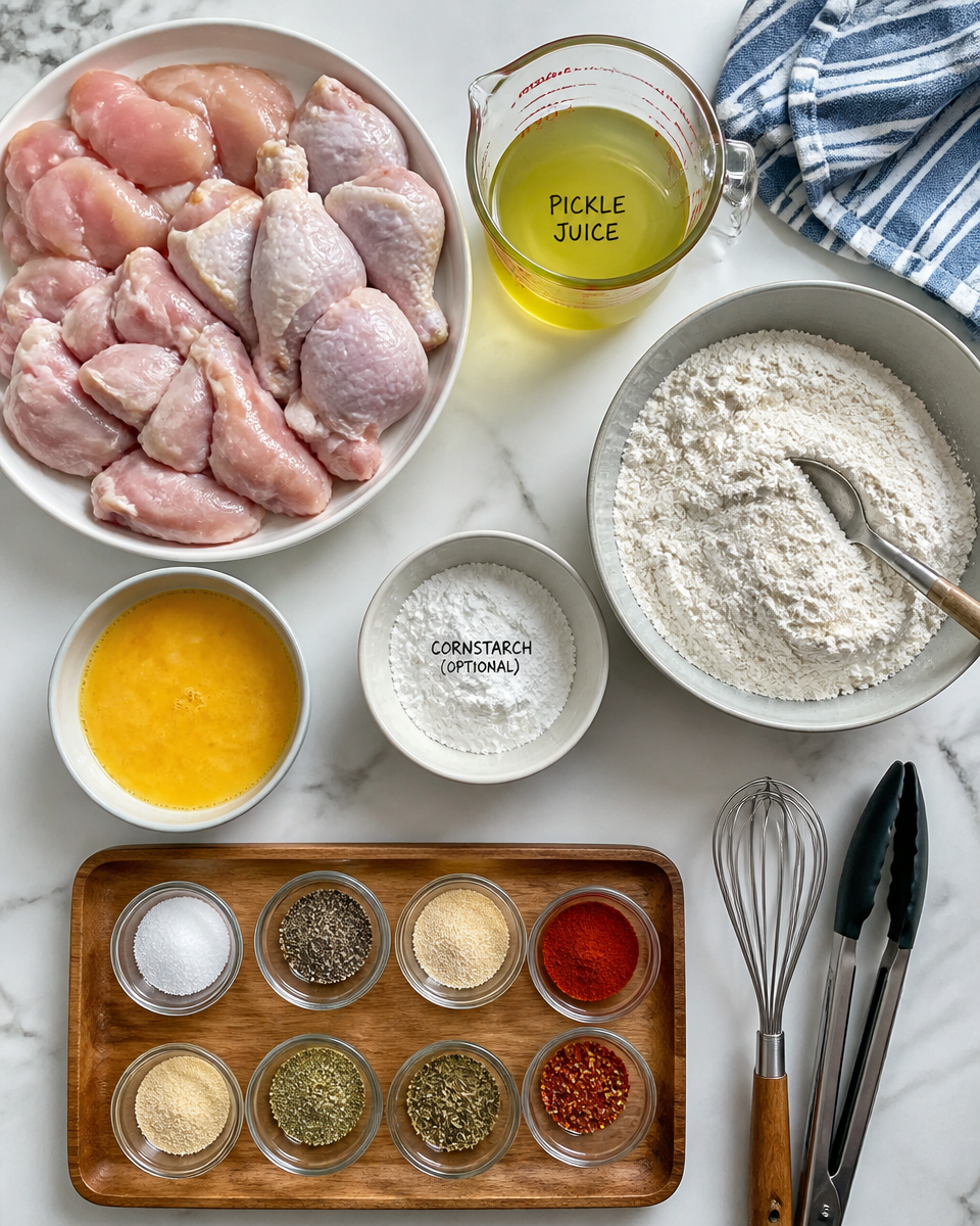 Pickle Brined Crispy Chicken