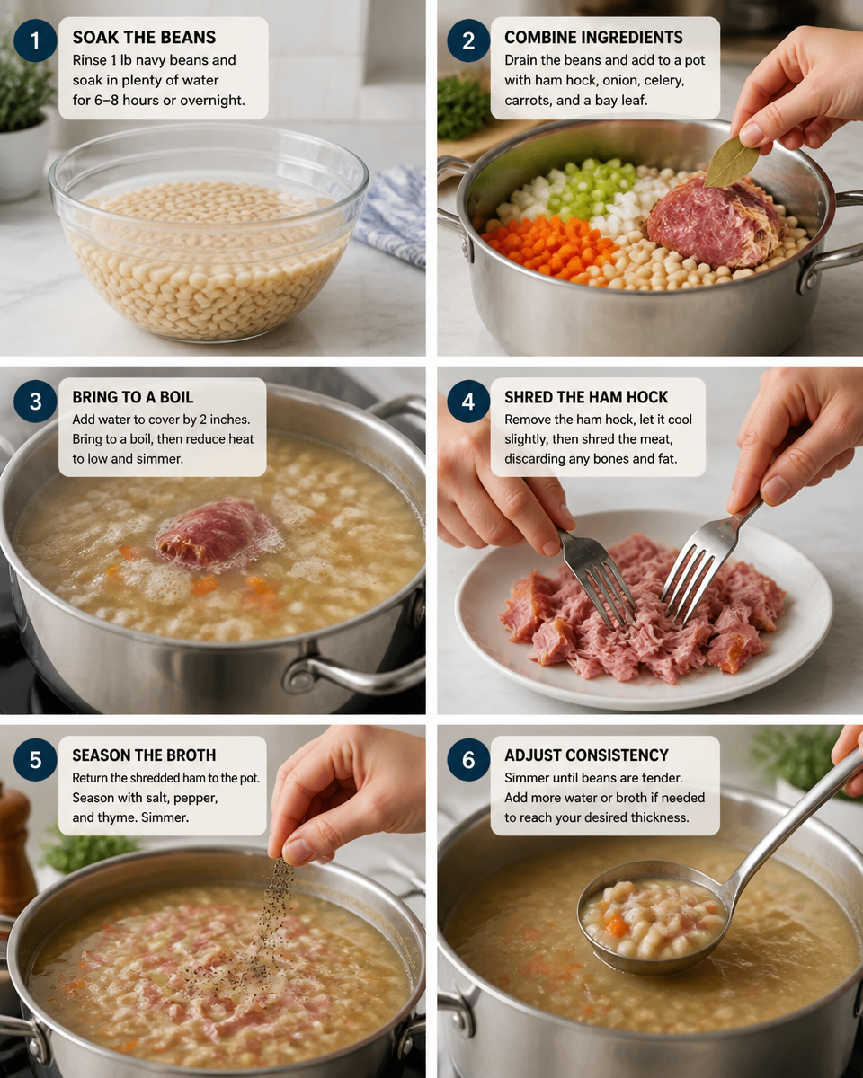 Easy Navy Bean Soup — Simple Ham Hock