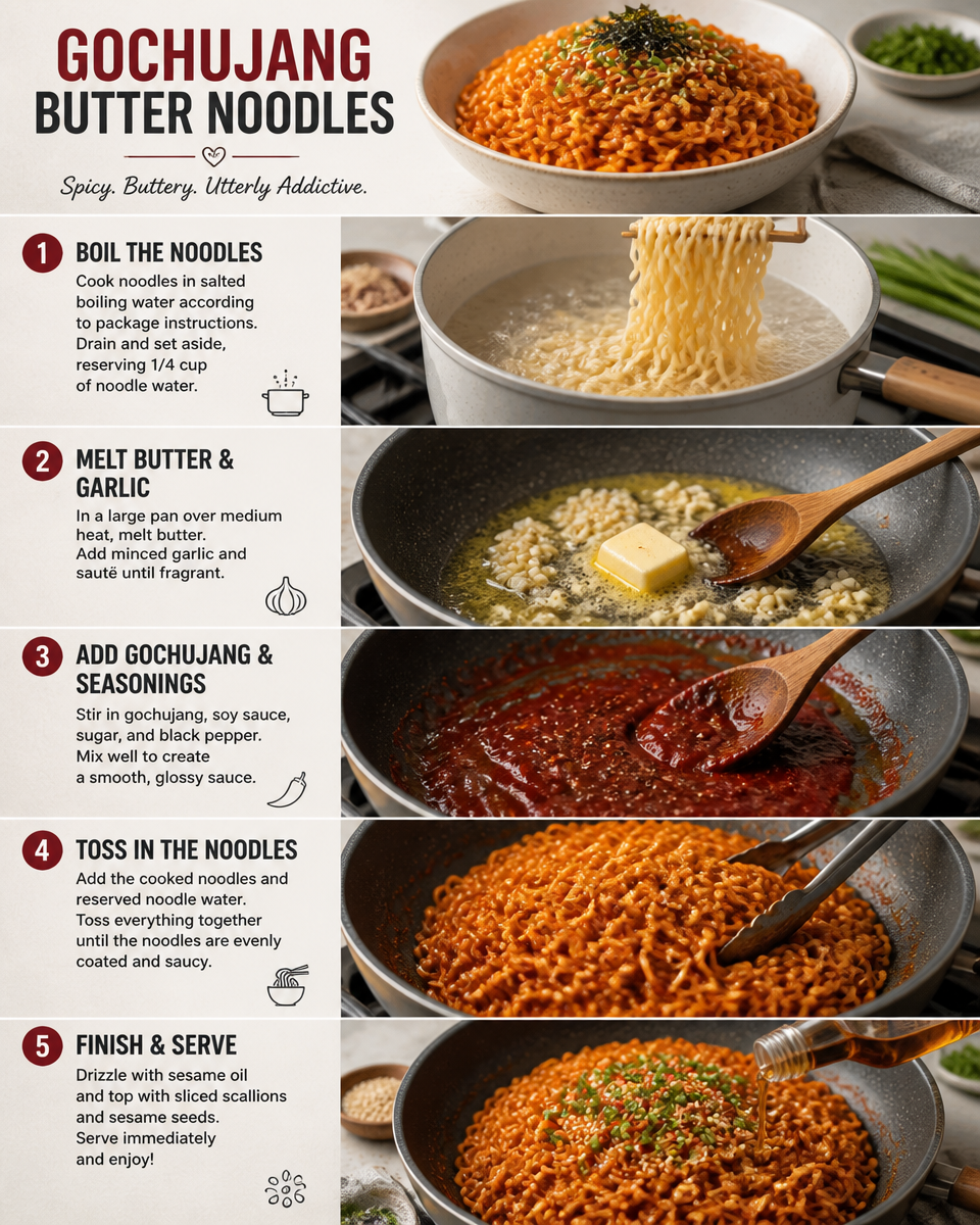 Easy Gochujang Butter Noodles — Korean Spicy Pasta
