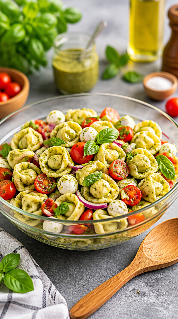 Quick & Delicious 30 Minute Pesto Tortellini Salad Recipe