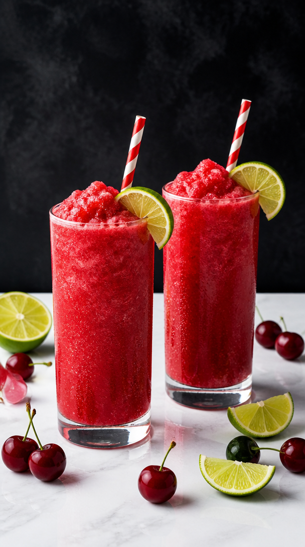 4-Ingredient Low-Carb Cherry Lime Slushie