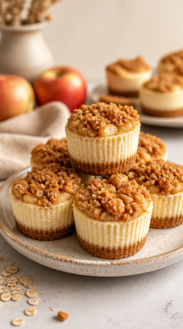 Apple Crisp Mini Cheesecakes