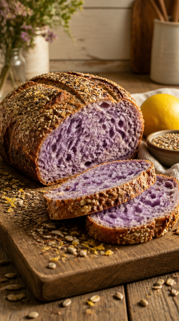 Heavenly Soft Lavender Lemon Sourdough Loaf Recipe