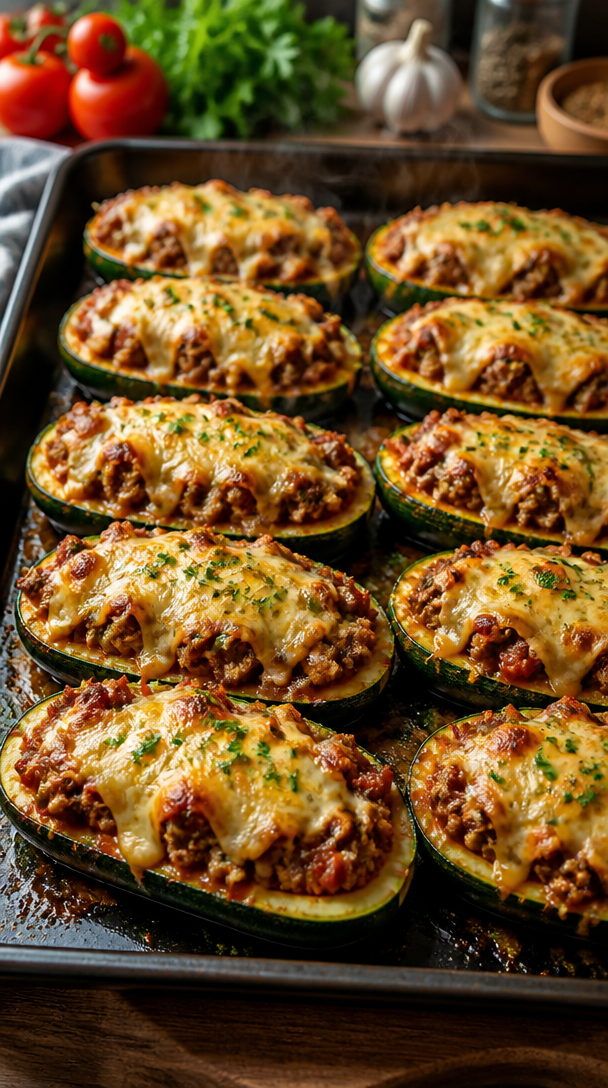 Deliciously Easy Stuffed Zucchini Boats with Ground Beef