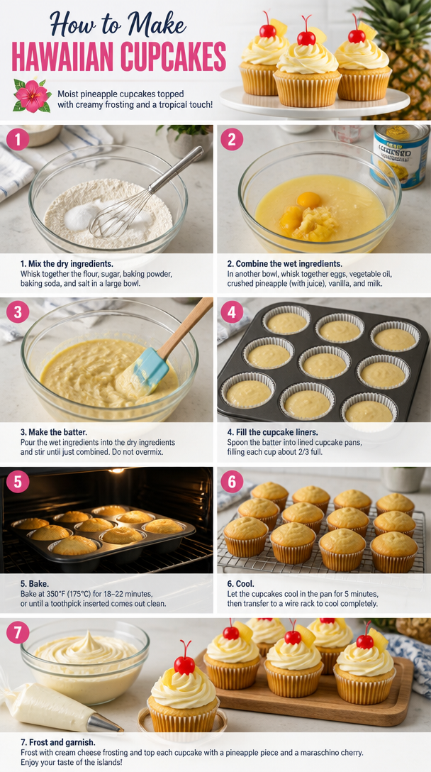 Sweet and Tasty Hawaiian Cupcakes for Your Next Luau
