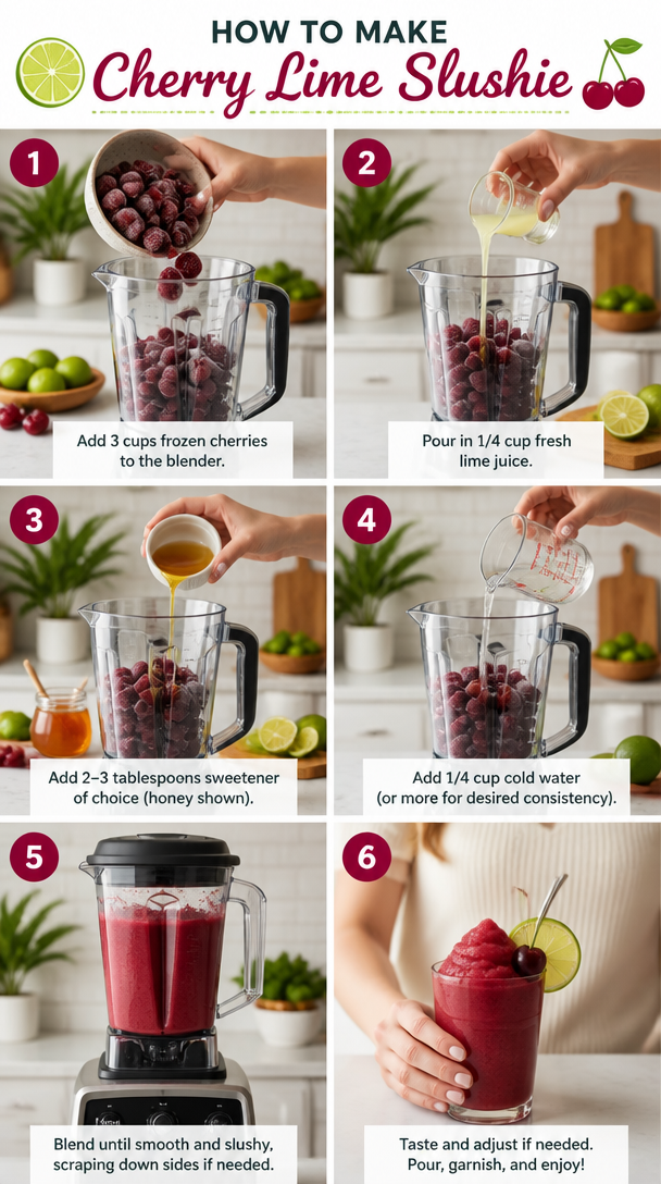 4-Ingredient Low-Carb Cherry Lime Slushie