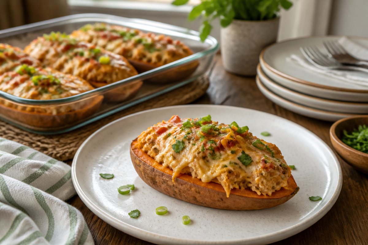 Quick and Flavorful 15-Minute Corn Chicken Stuffed Sweet Potatoes