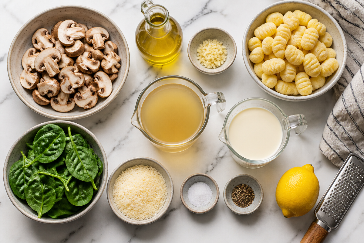 Creamy Spinach and Mushroom Gnocchi (One-Pan, 20 Minutes)