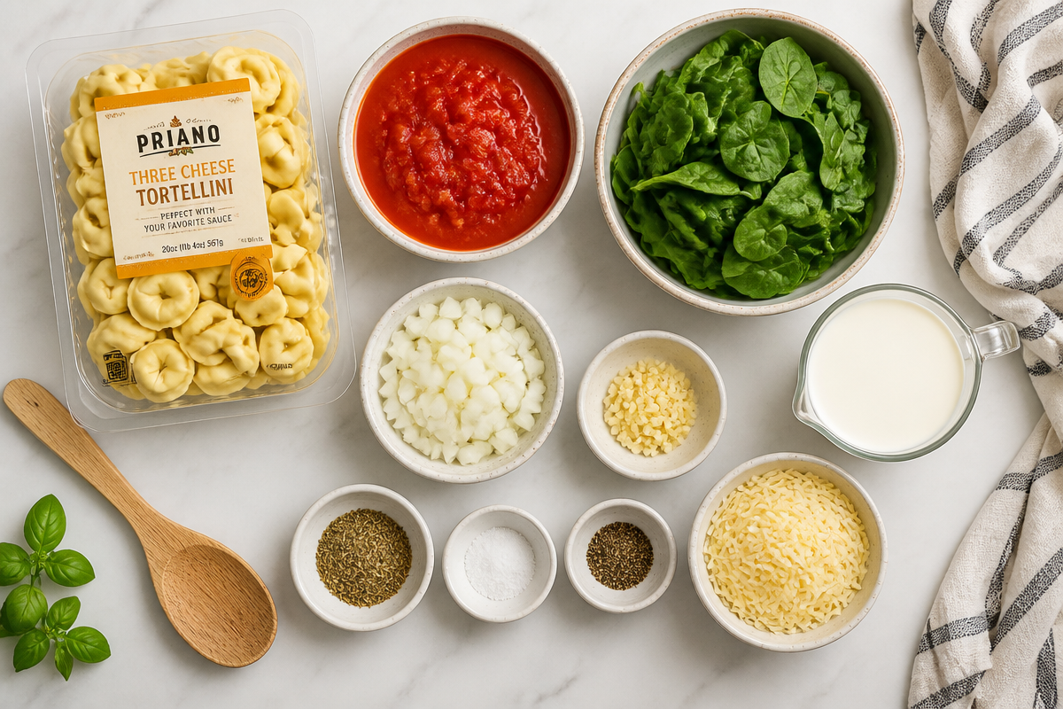 Delicious One Pot Creamy Spinach Tomato Tortellini You’ll Love
