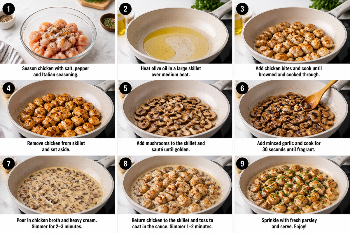 Mushroom Chicken Bites