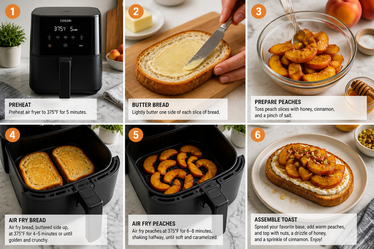 Air Fryer Peach Toast 10-Minute Morning Miracle