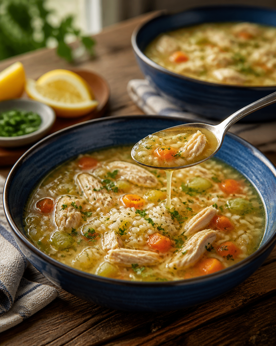 Mediterranean Lemon Chicken Soup