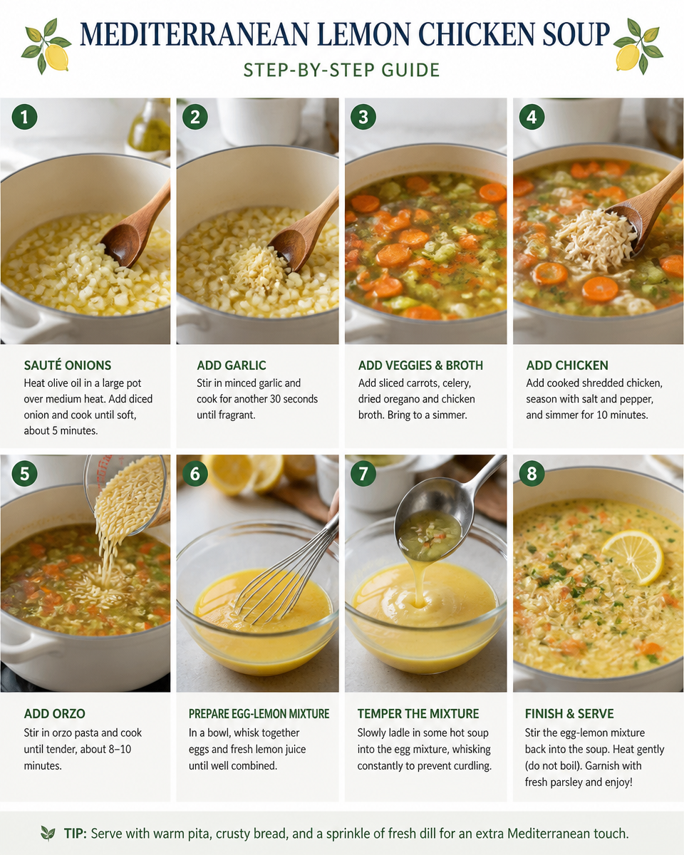 Mediterranean Lemon Chicken Soup
