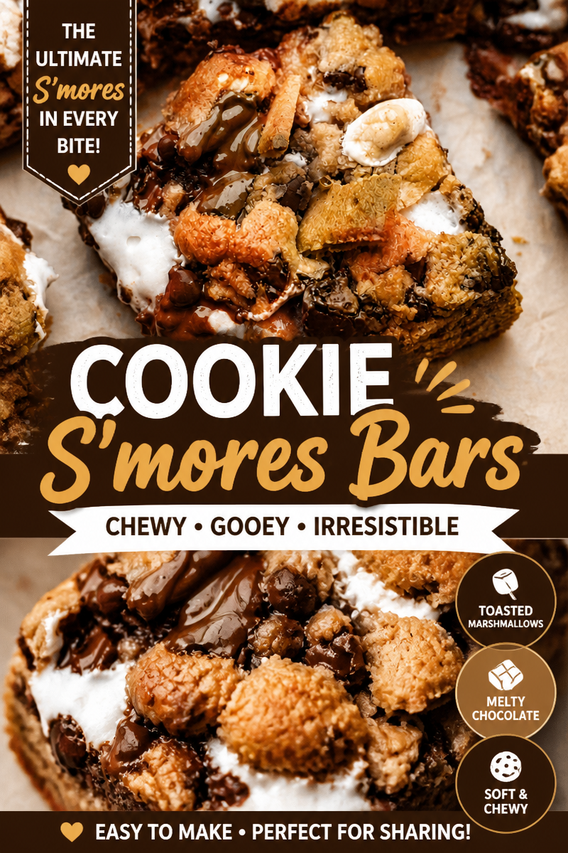 Easy Smores Bars — Gooey Campfire Cookie