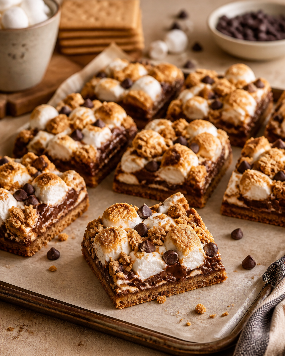 Easy Smores Bars — Gooey Campfire Cookie