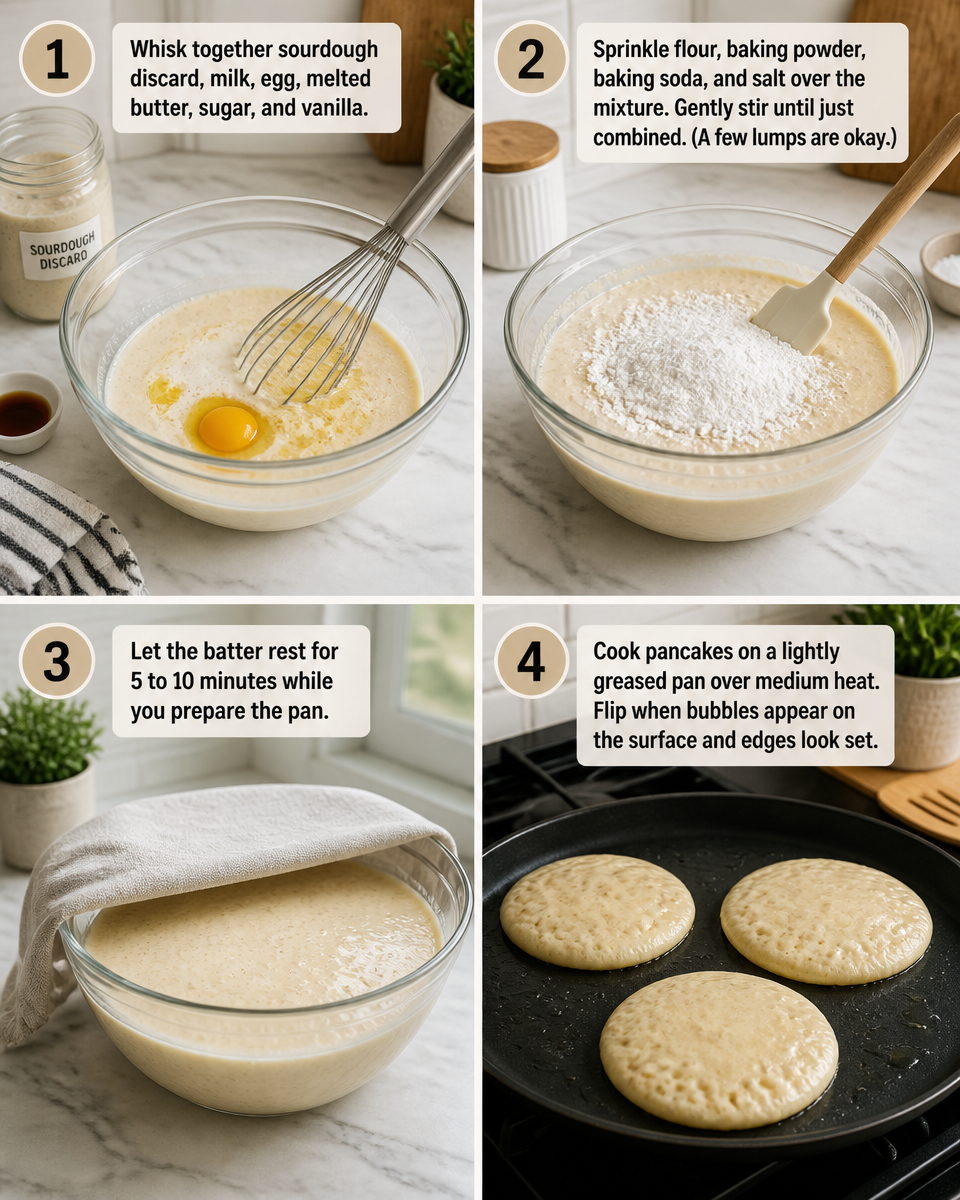 Easy Sourdough Discard Pancakes — No Waste Fluffy