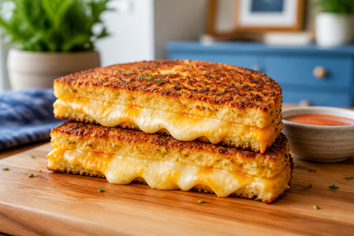 Cauliflower Crusted Grilled Cheese Sandwiches